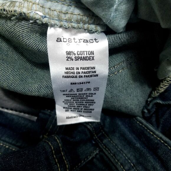 Abstract One Jeans Mens 38×32 Blue Straight Dark Wash Denim - Picture 10 of 12